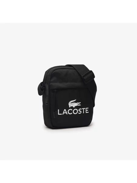 Lacoste Torba Listonoszka Z Nadrukiem czarna