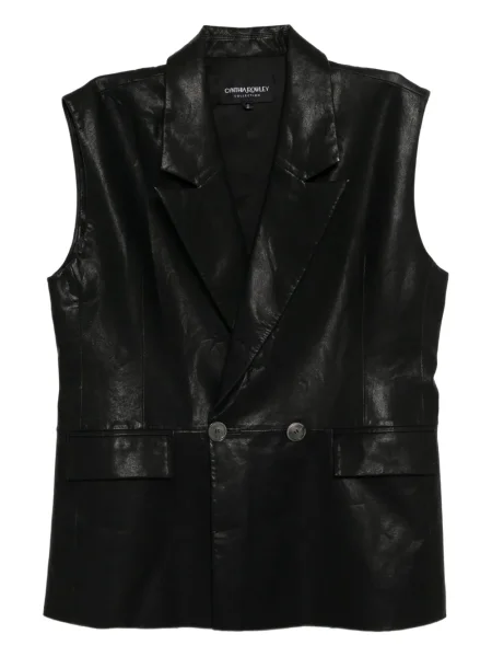 Vestă Cynthia Rowley din piele negru