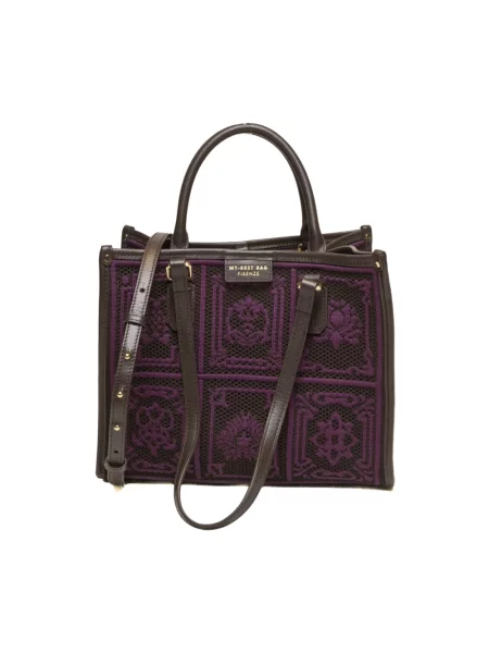 Shopperka My Best Bags skórzana fioletowa
