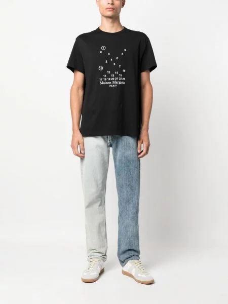 Krátké tričko Maison Margiela s potiskem černé