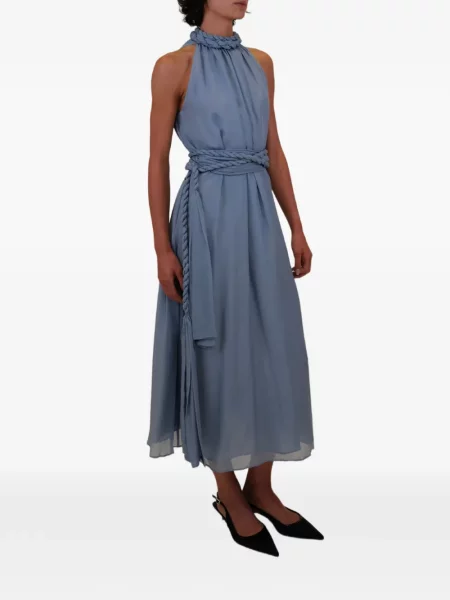 Halter nyakú öves midi ruha Azeeza kék
