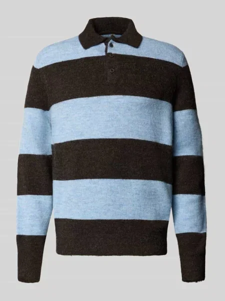 Sweter z dzianiny o kroju regular fit z kołnierzykiem polo Mcneal