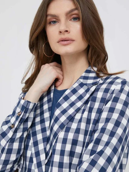 Піджак Pepe Jeans Sandra двобортний візерунок синій