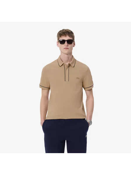 Lacoste Organiczna Koszulka Polo Paryż Regular Fit beżowa