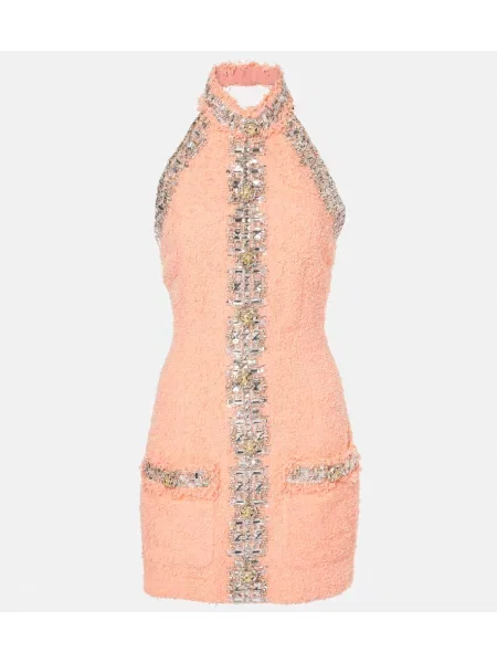 Rochie Balmain cu gât halter roz
