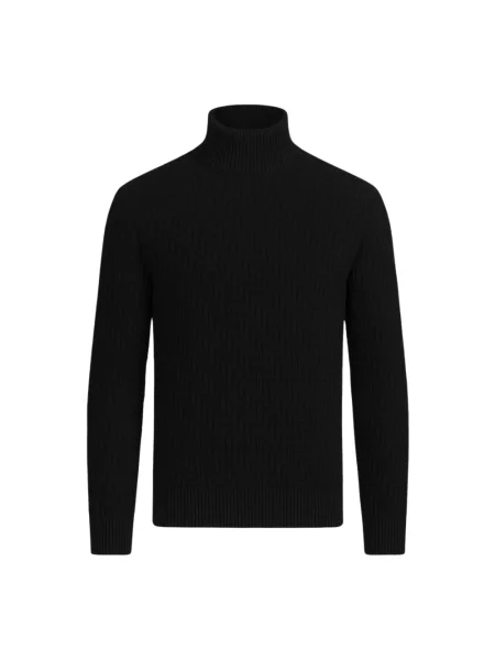 Lniany golf golf Paolo Pecora czarny