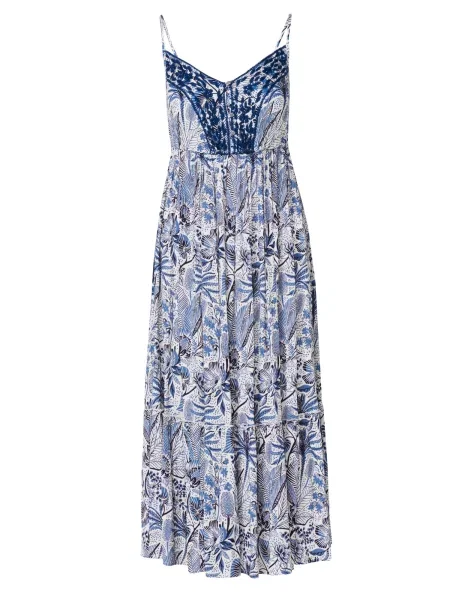 KOROSHI Poletna obleka modra / črna bela