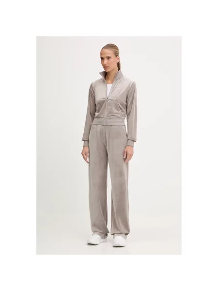 Aksamitna bluza rozpinana Guess beżowa