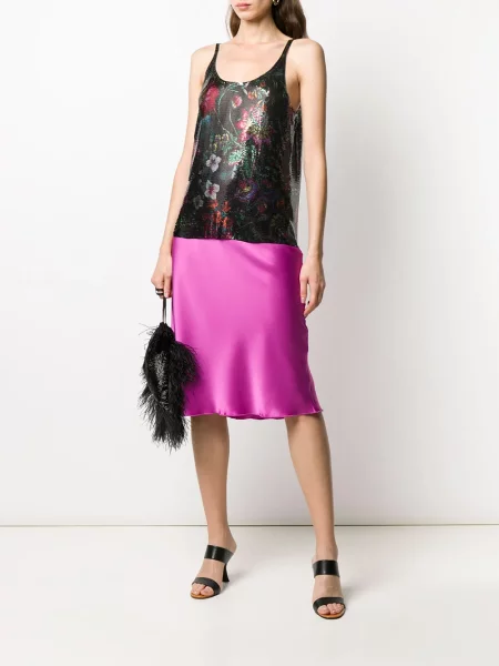 Top Rabanne cu model floral verde