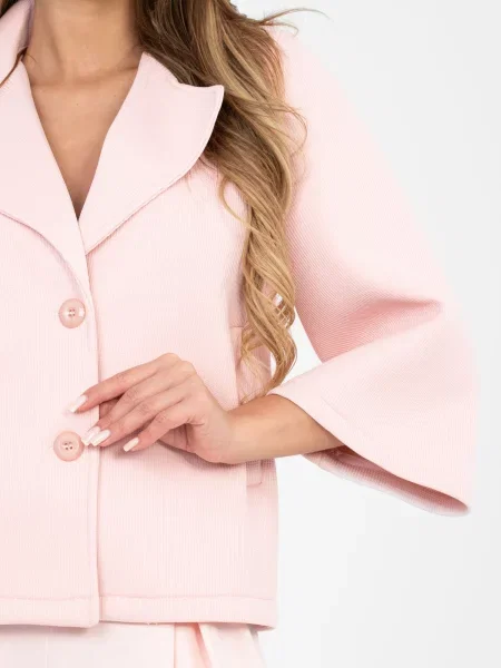 Trencz Factory Price jednorzędowy różowy