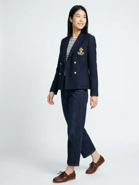 Pletené sako Lauren Ralph Lauren modrá