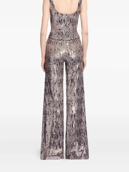 Pantaloni Elie Saab cu paiete argintiu