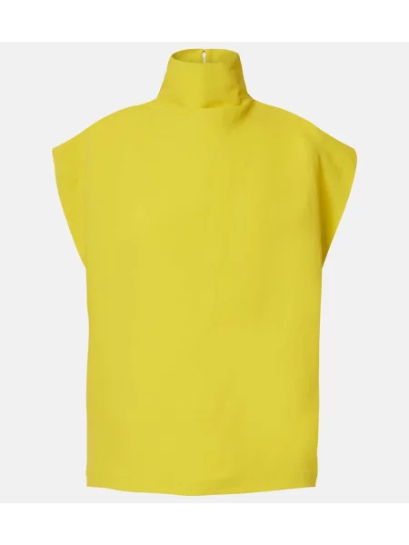 Top Alaïa din poplin galben