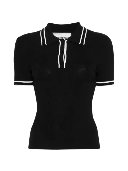 Dzianinowy top Iceberg w paski czarny