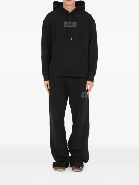 Hanorac cu glugă Mm6 Maison Margiela lung negru