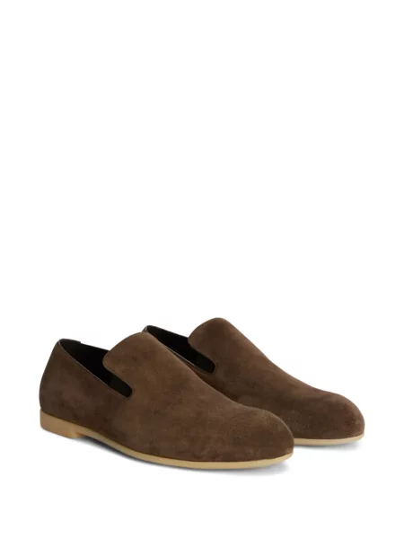 Pantofi loafer Jil Sander din piele de căprioară maro