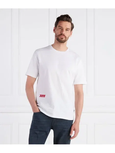 BOSS ORANGE Tricou TEESEVENFLASH | Relaxed fit alb