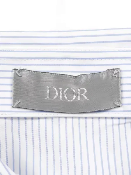 Pruhovaná košile Christian Dior Pre-owned s výšivkou bílá