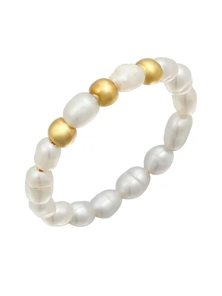 ELLI Prstan zlata / biserno bela