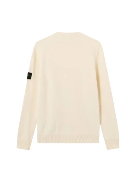 Sweter Stone Island wełniany z kamieniami beżowy