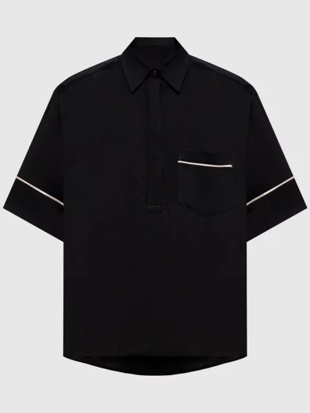 Сорочка з льону Agnona чорна