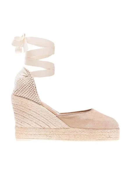 Manebi Espadrile Soft Suede Wedge Espadrilles M WV bej