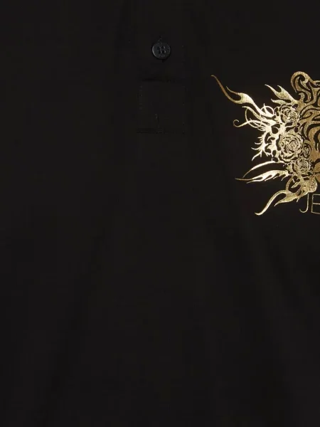 Polo Versace Jeans Couture με σχέδιο με ρίγες τίγρη μαύρο