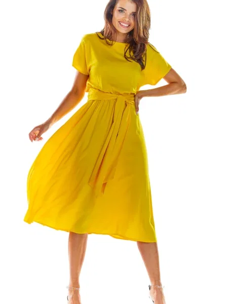 Rochie midi Awama galben