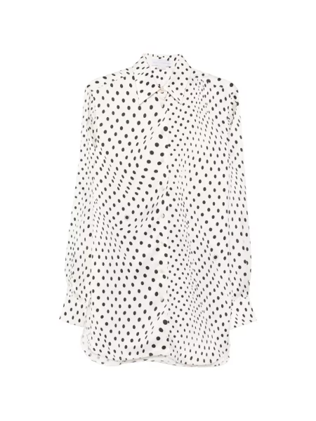Lung cămașă Stella Mccartney cu buline alb