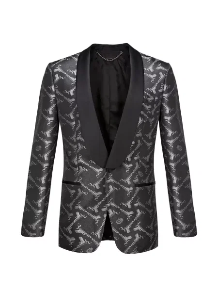 Sacou Billionaire din jacard cu autograf negru