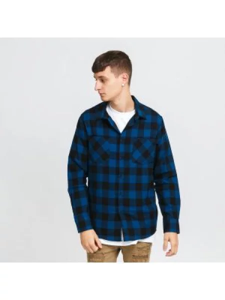 Košile Urban Classics Checked Flanell Shirt / navy černá