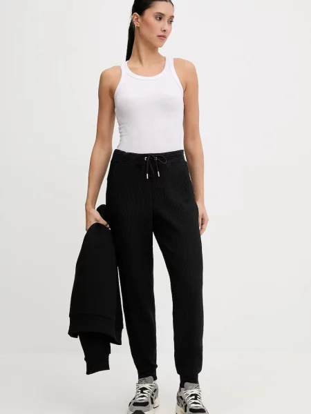 Dkny spodnie dresowe gładkie czarny