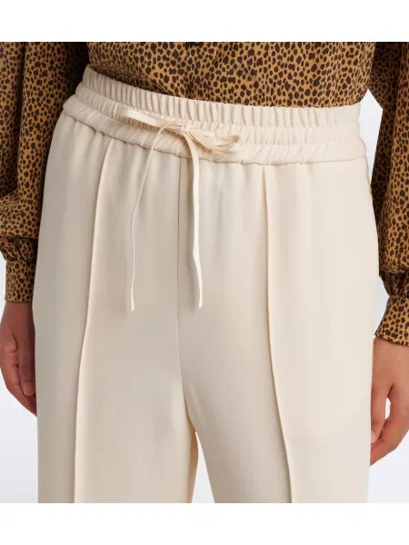 Pantaloni Valentino de mătase alb