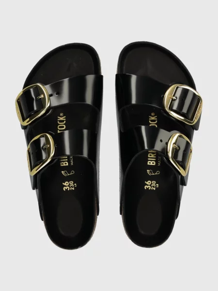 Pantofi Birkenstock din piele cu cataramă negru