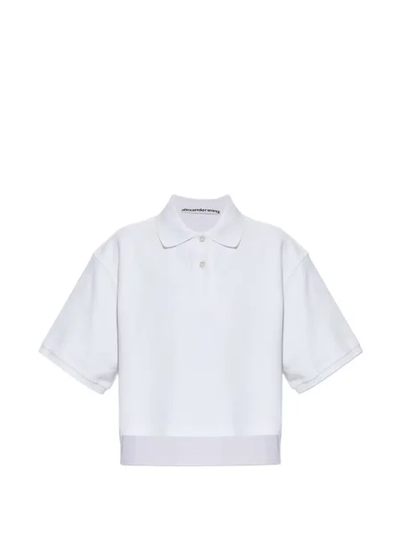 Tricou polo Alexander Wang alb