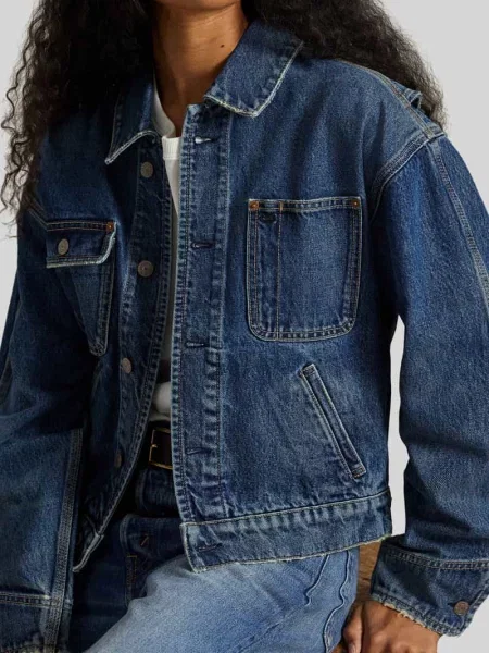 Kurtka jeansowa o kroju relaxed fit z czystej Polo Ralph Lauren niebieska
