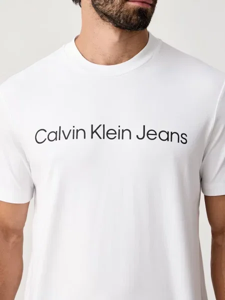 Calvin Klein Jeans тениска мъжка от с бяло