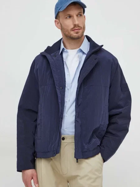 Calvin Klein Átmeneti kabát Crinkle sötétkék
