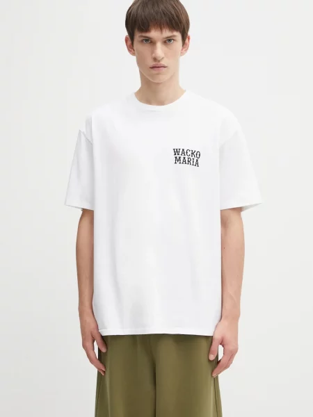 Wacko Maria tricou din cu imprimeu alb