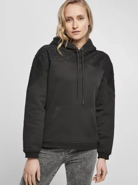 Geacă Urban Classics din dantelă negru