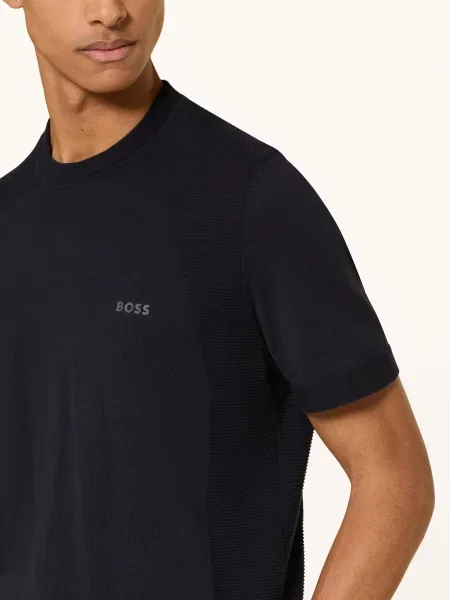 Boss Pletené Tričko Momentum-Lite tmavě modrá