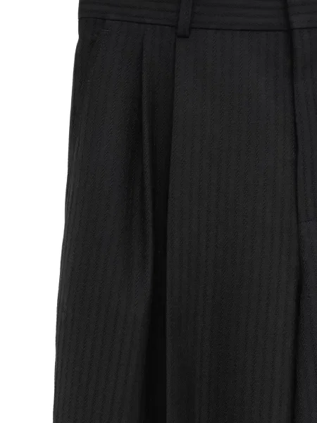 Pantaloni Chloé cu dungi plisate negru