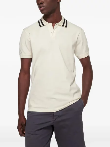 Gulerat tricou polo Orlebar Brown maro