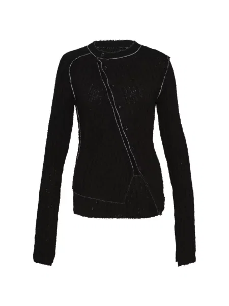 Cardigan Y's tricotate asimetric negru