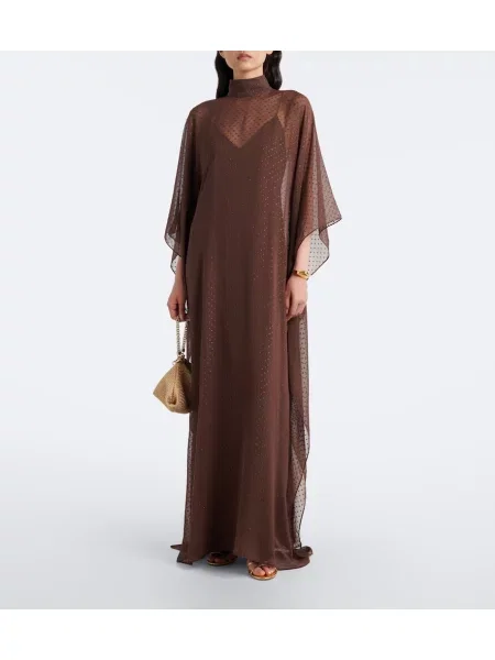 Rochie Taller Marmo de mătase maro