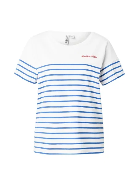 PIECES Tricou PCAMIA albastru / roșu alb