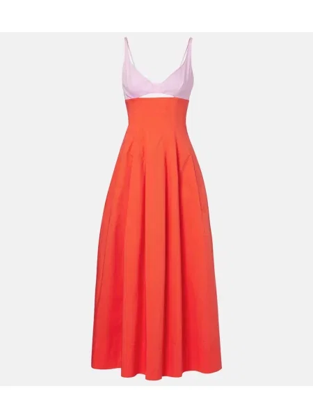 Rochie midi Simkhai până la genunchi din poplin de costum roșu