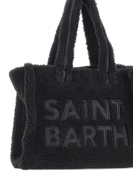 Плюшено мече шопинг чанта Mc2 Saint Barth бродирана черно