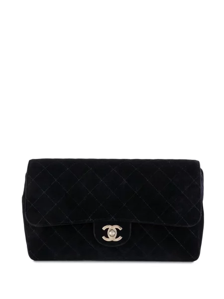 Prošívaná diamant kabelka Chanel Pre-owned modrá