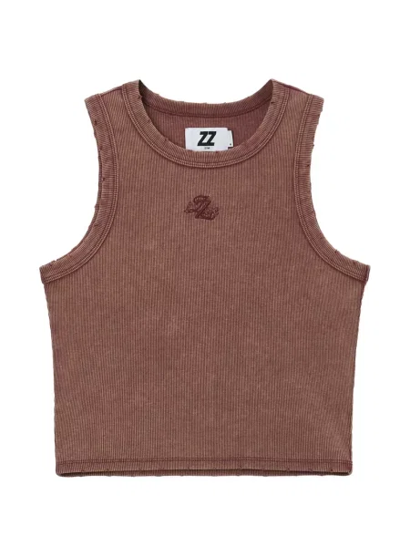 Top Izzue zdrențuiți cu nervuri maro